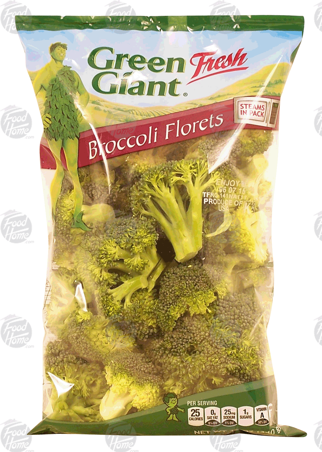 Green Giant Fresh broccoli florets, steams in pack Full-Size Picture